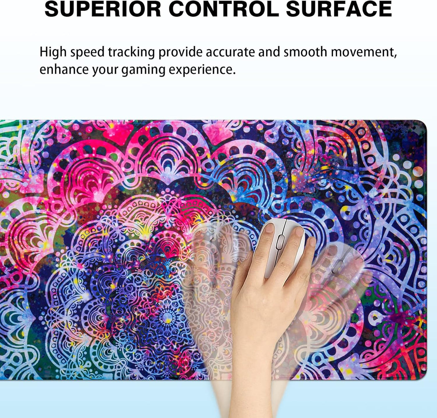 Gaming Mouse Pad,  Extended Mouse Pad 31.5X15.7Inch XXL Large Big Computer Keyboard Mouse Mat Desk Pad with Non-Slip Base and Stitched Edge for Home Office Gaming Work