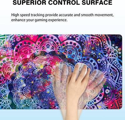 Gaming Mouse Pad,  Extended Mouse Pad 31.5X15.7Inch XXL Large Big Computer Keyboard Mouse Mat Desk Pad with Non-Slip Base and Stitched Edge for Home Office Gaming Work