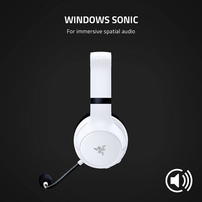 Kaira Wireless Gaming Headset for Xbox Series X|S, Xbox One: Triforce Titanium 50Mm Drivers - Cardioid Mic - Breathable Memory Foam Ear Cushions - EQ Pairing Button - Windows Sonic - White