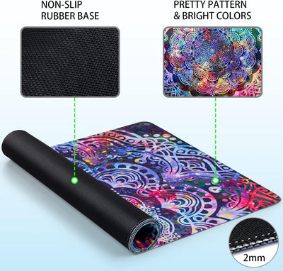 Gaming Mouse Pad,  Extended Mouse Pad 31.5X15.7Inch XXL Large Big Computer Keyboard Mouse Mat Desk Pad with Non-Slip Base and Stitched Edge for Home Office Gaming Work